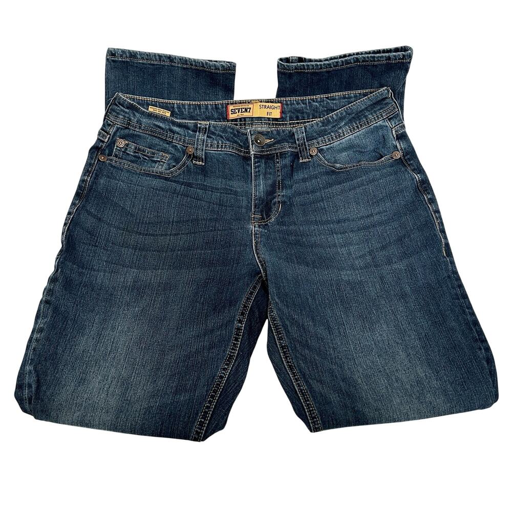 SEVEN7 Premium Denim Mens 34x34 Straight Fit Blue Jeans Medium Wash W34 L34